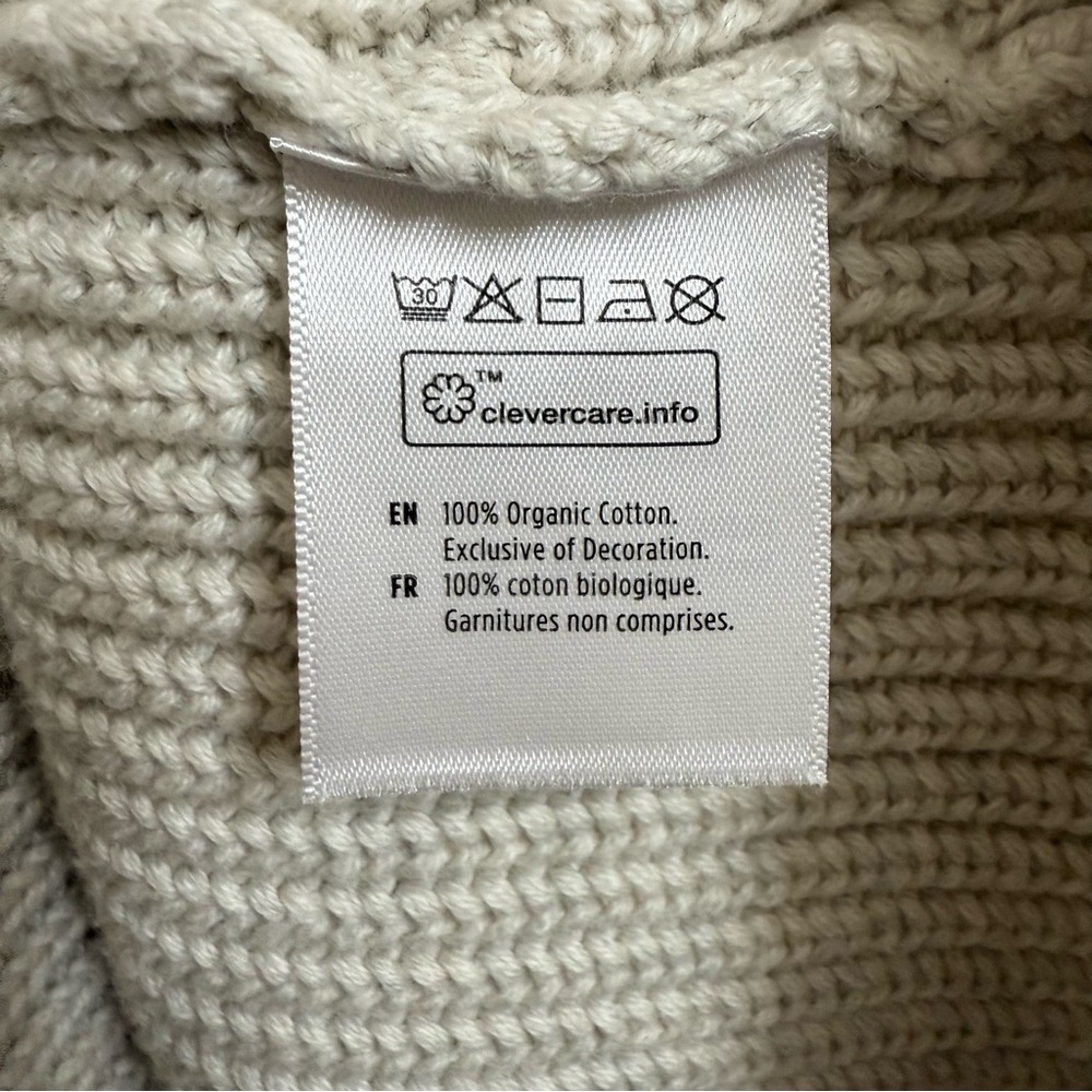 Tentree Highline V-Neck Sweater Light Gray Size Medium Organic Cotton - Picture 8 of 11